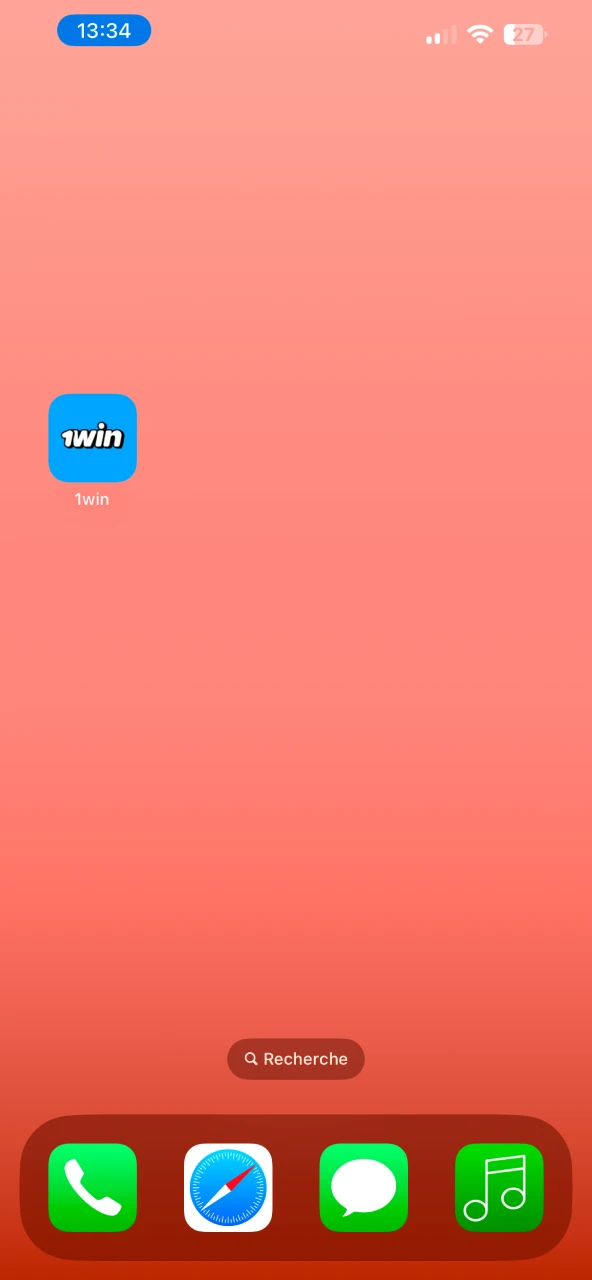 Vous pouvez désormais lancer l'application 1win depuis l'écran de l'appareil iOS.