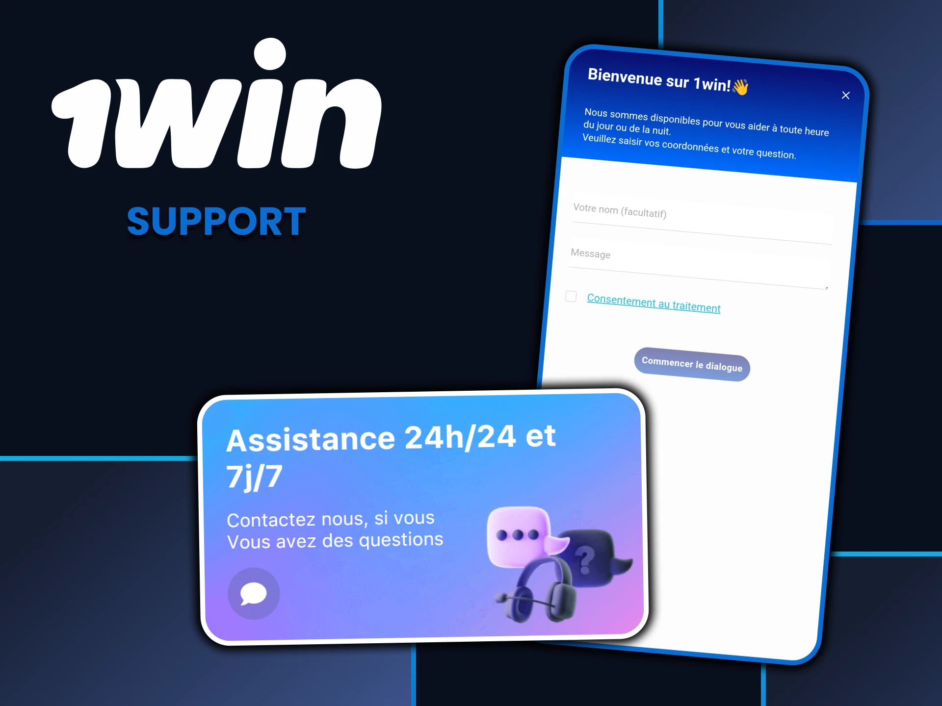 Vous pouvez toujours contacter le support dans l'application 1win.