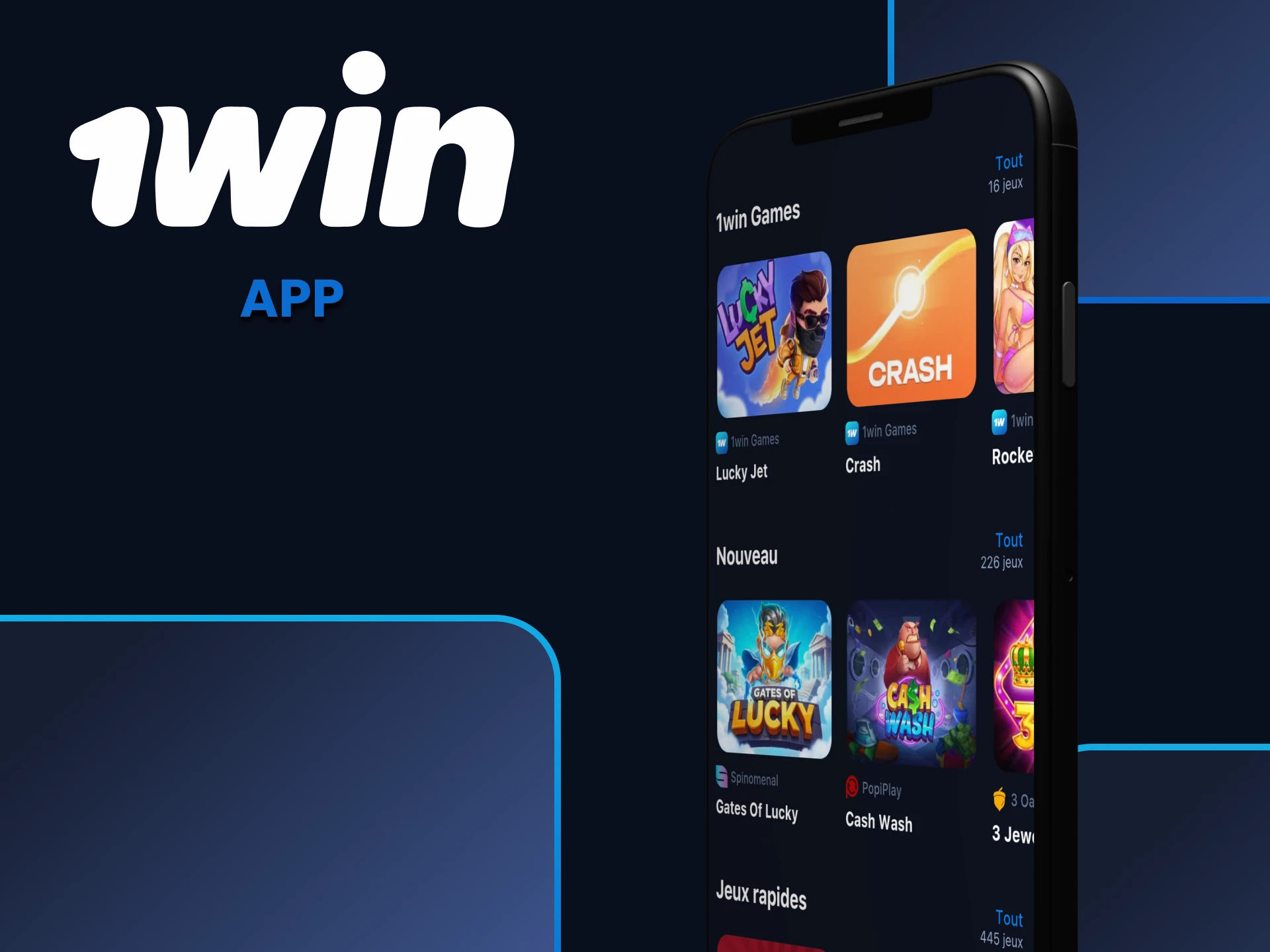 Vous pouvez jouer au casino dans l'application 1win.