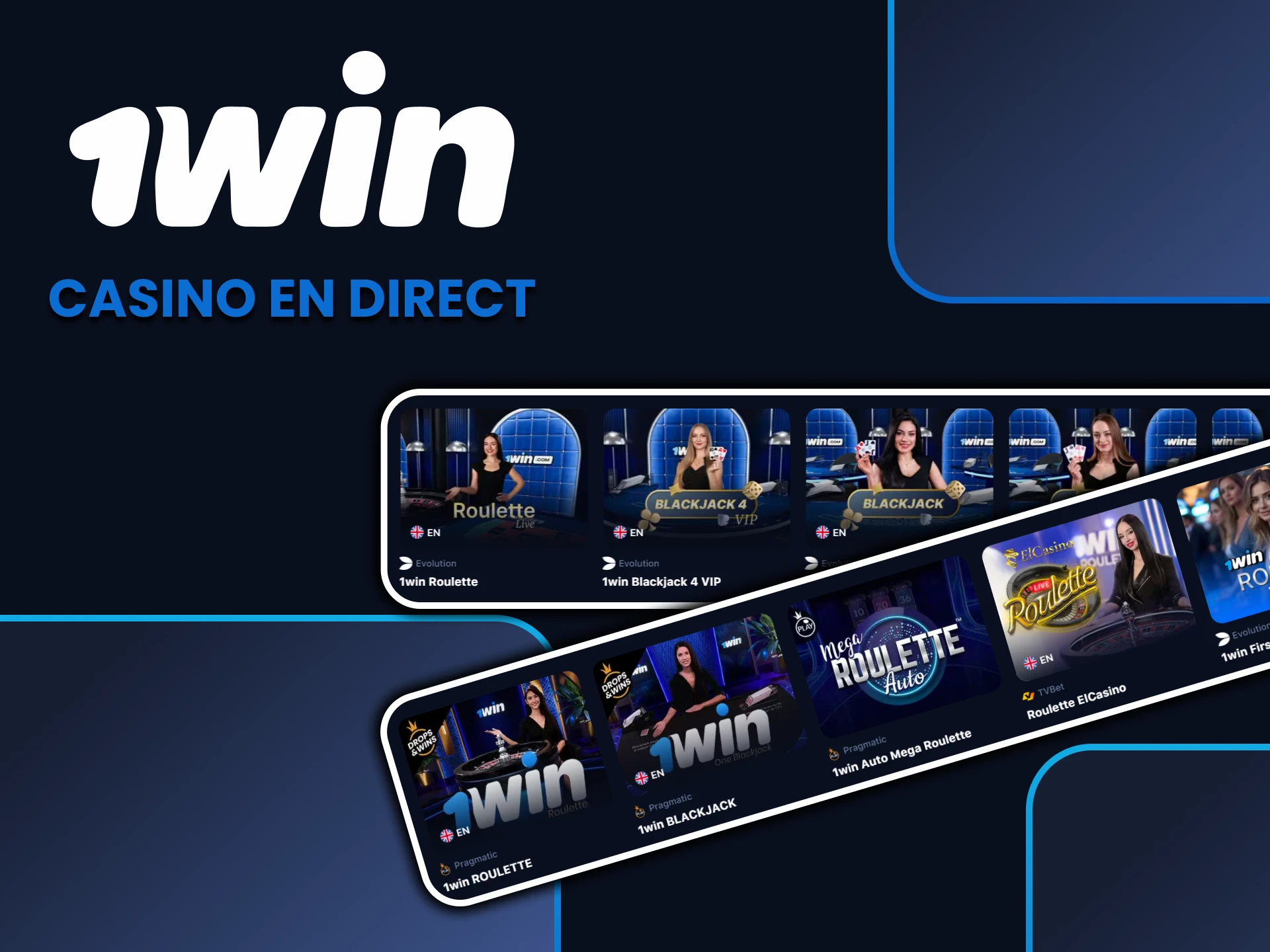 Jouez à des jeux de casino avec croupier en direct de 1win.