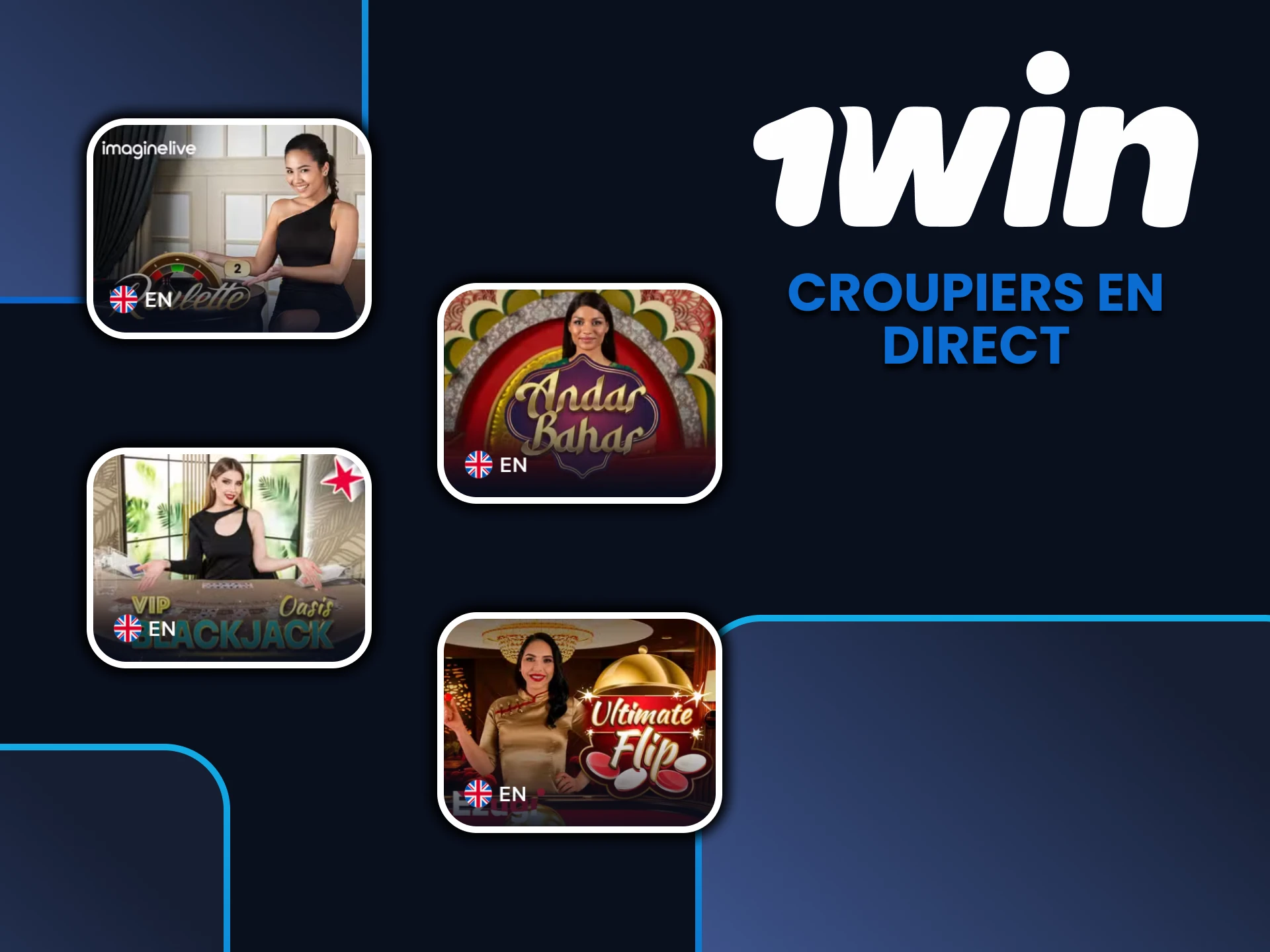 Jouez au casino en direct avec 1win.