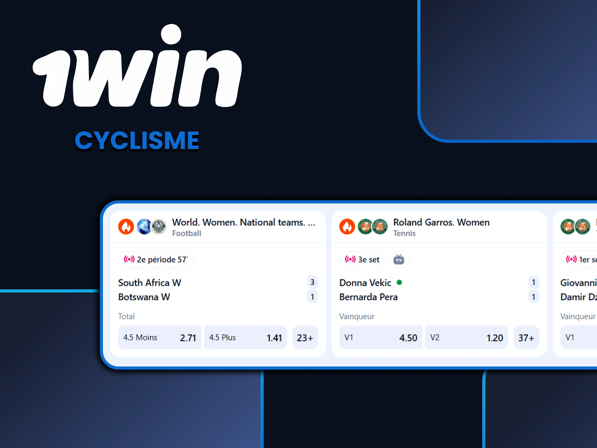 Choisissez des courses cyclistes pour parier sur 1win.
