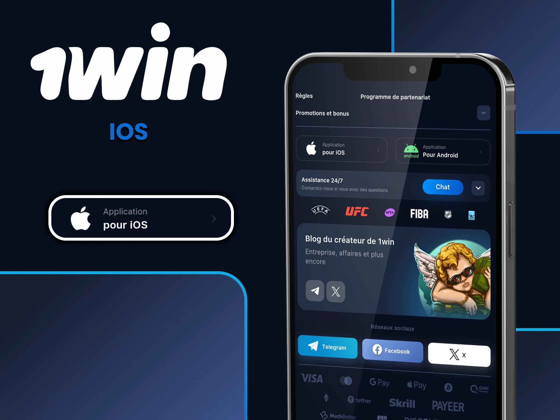 Téléchargez l'application 1win pour iOS.