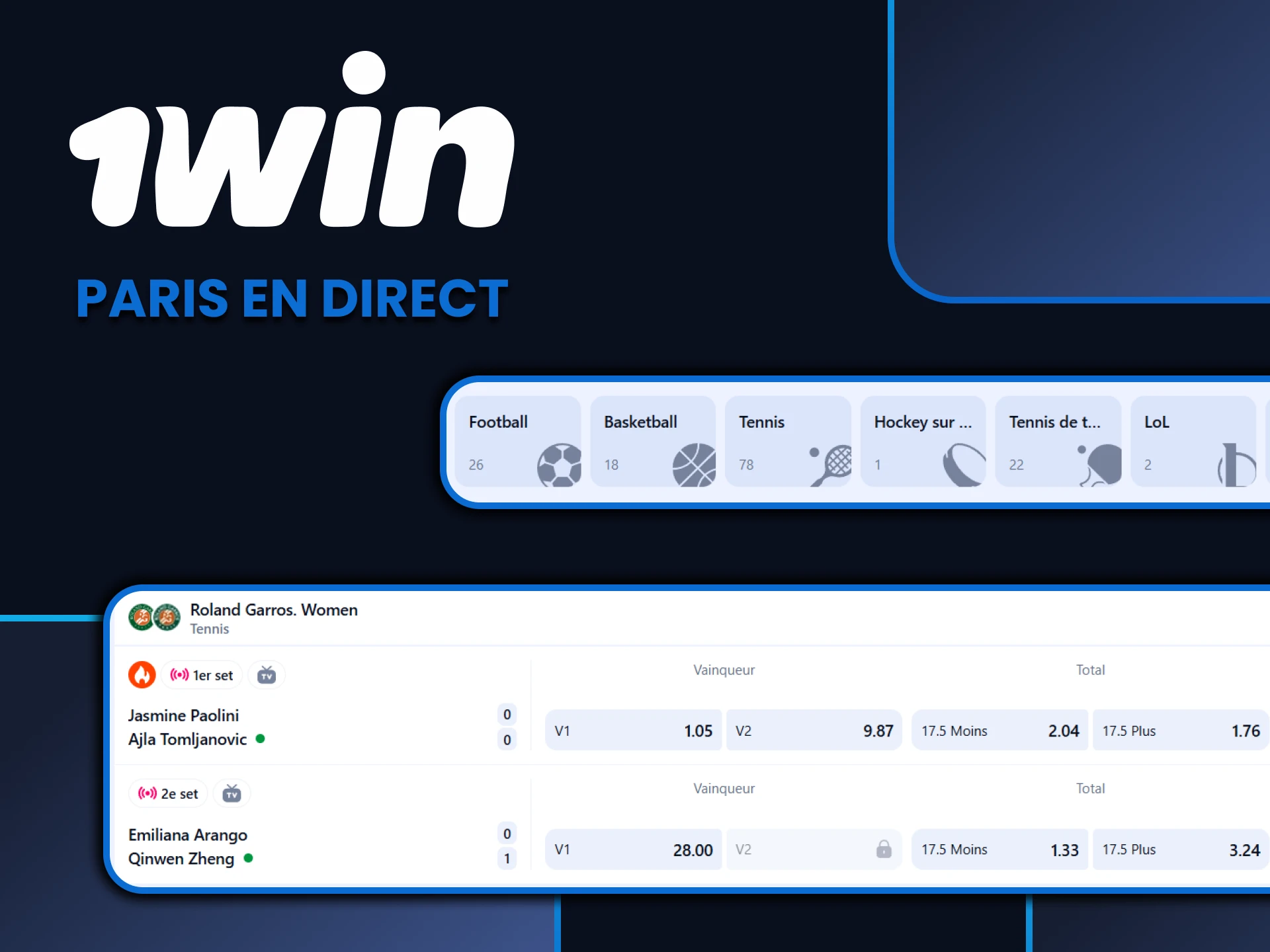 Placez des paris sur les événements en direct de 1win.