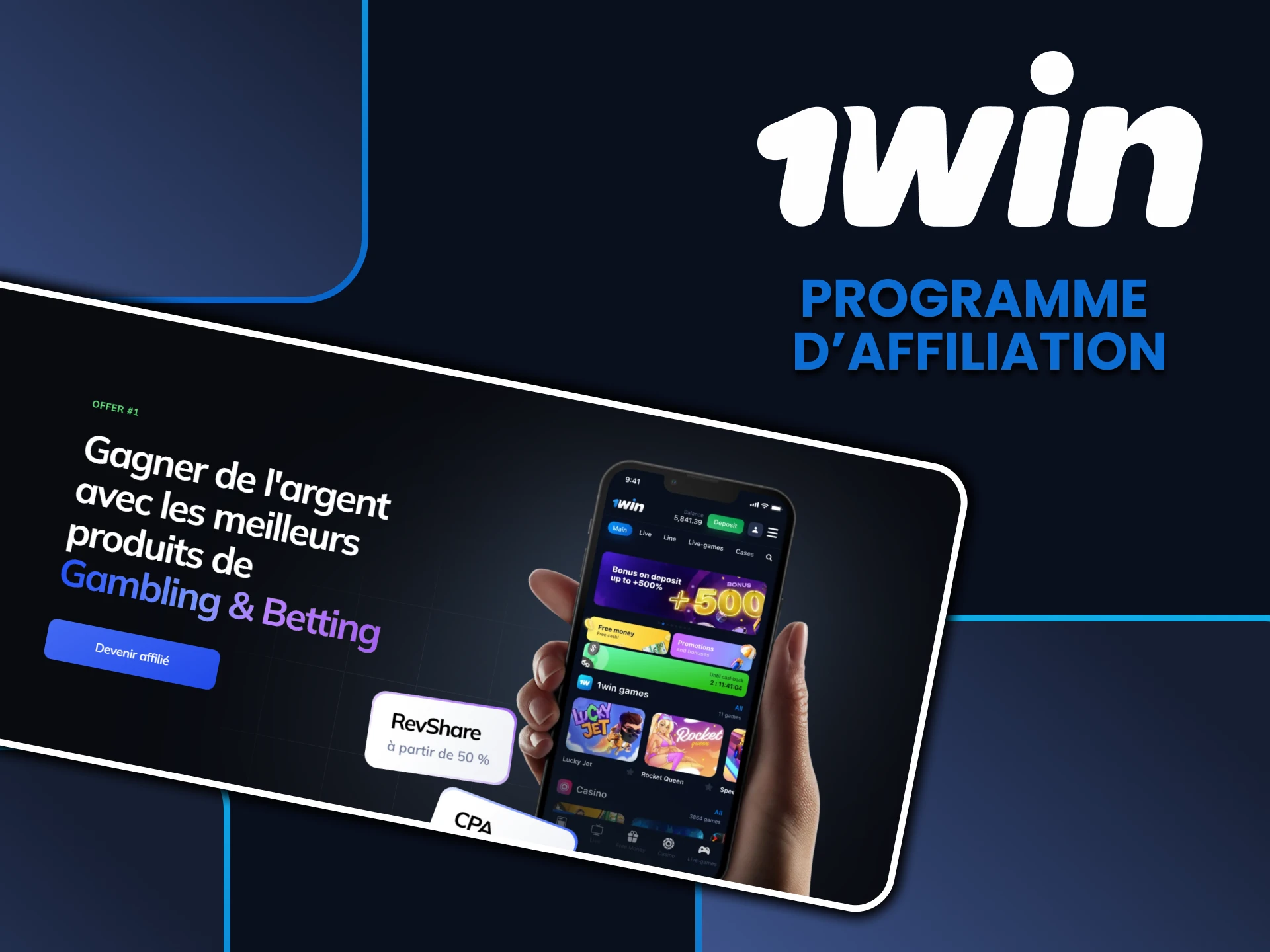 Il existe un programme d'affiliation sur le site Web 1win.