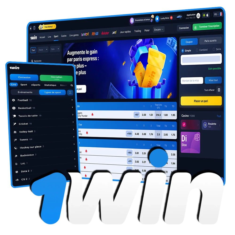 Pariez sur vos sports préférés avec 1Win.