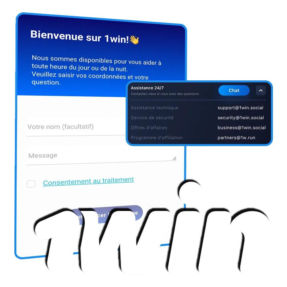 Contactez l’assistance 1Win pour toute question ou aide.