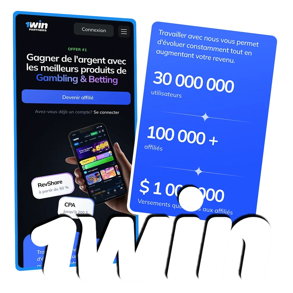 Rejoignez le programme d’affiliation 1Win et gagnez de l’argent.