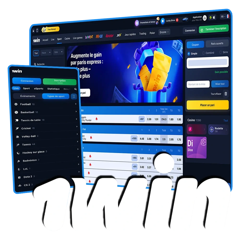 Pariez sur vos sports préférés avec 1Win.